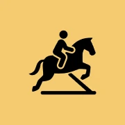 Horse and rider jumping graphic